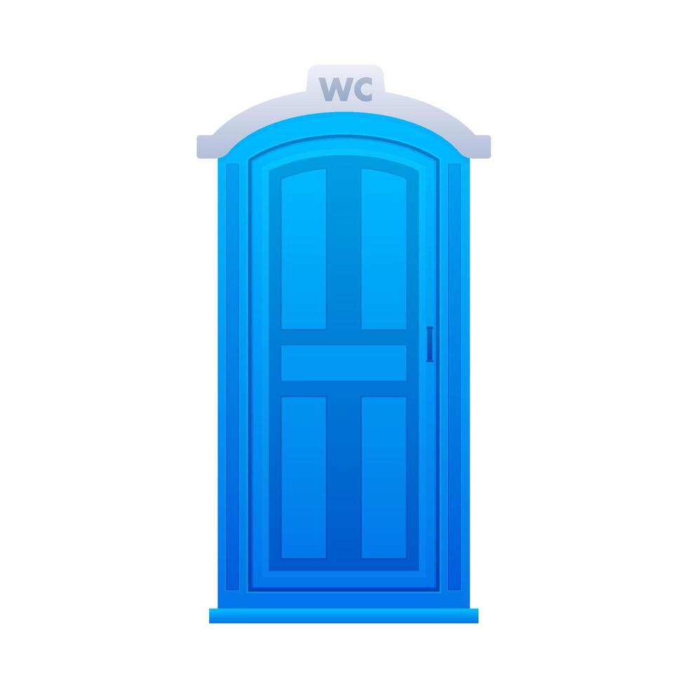 Public bio toilet. Mobile portable plastic toilet used in public places. Restroom movable WC. vector