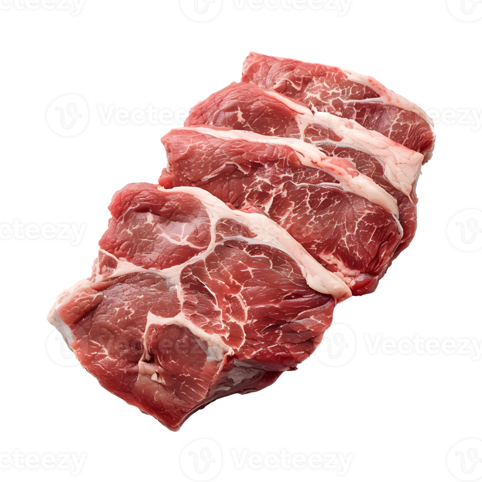 Raw meat isolated on transparent background. png