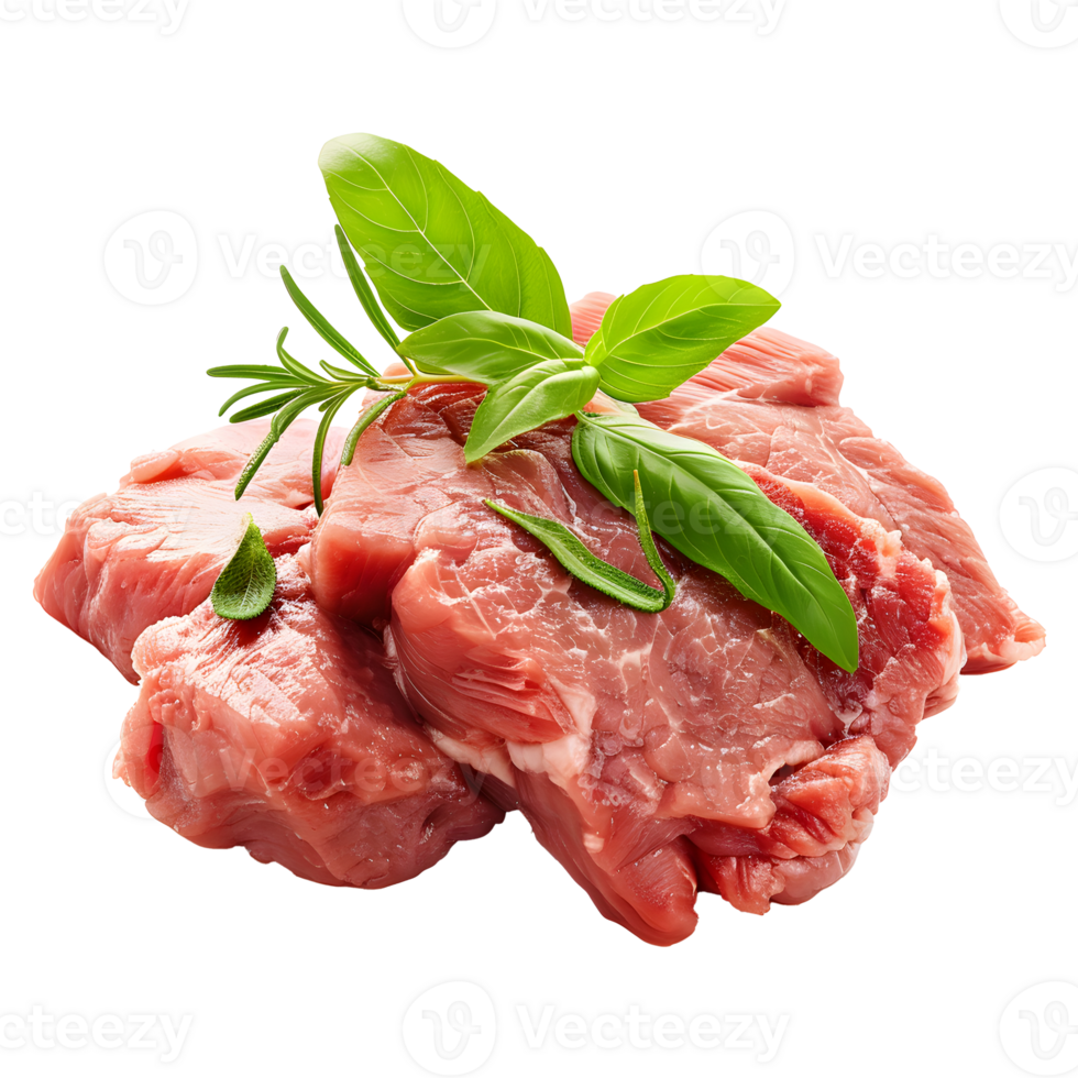 Raw meat isolated on transparent background. png