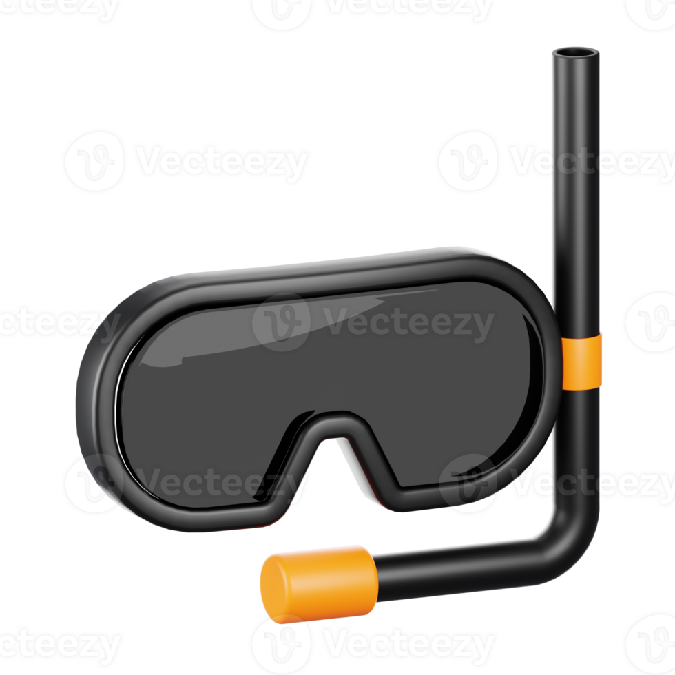 3d rendering snorkeling icon. 3d hobbies icon concept png