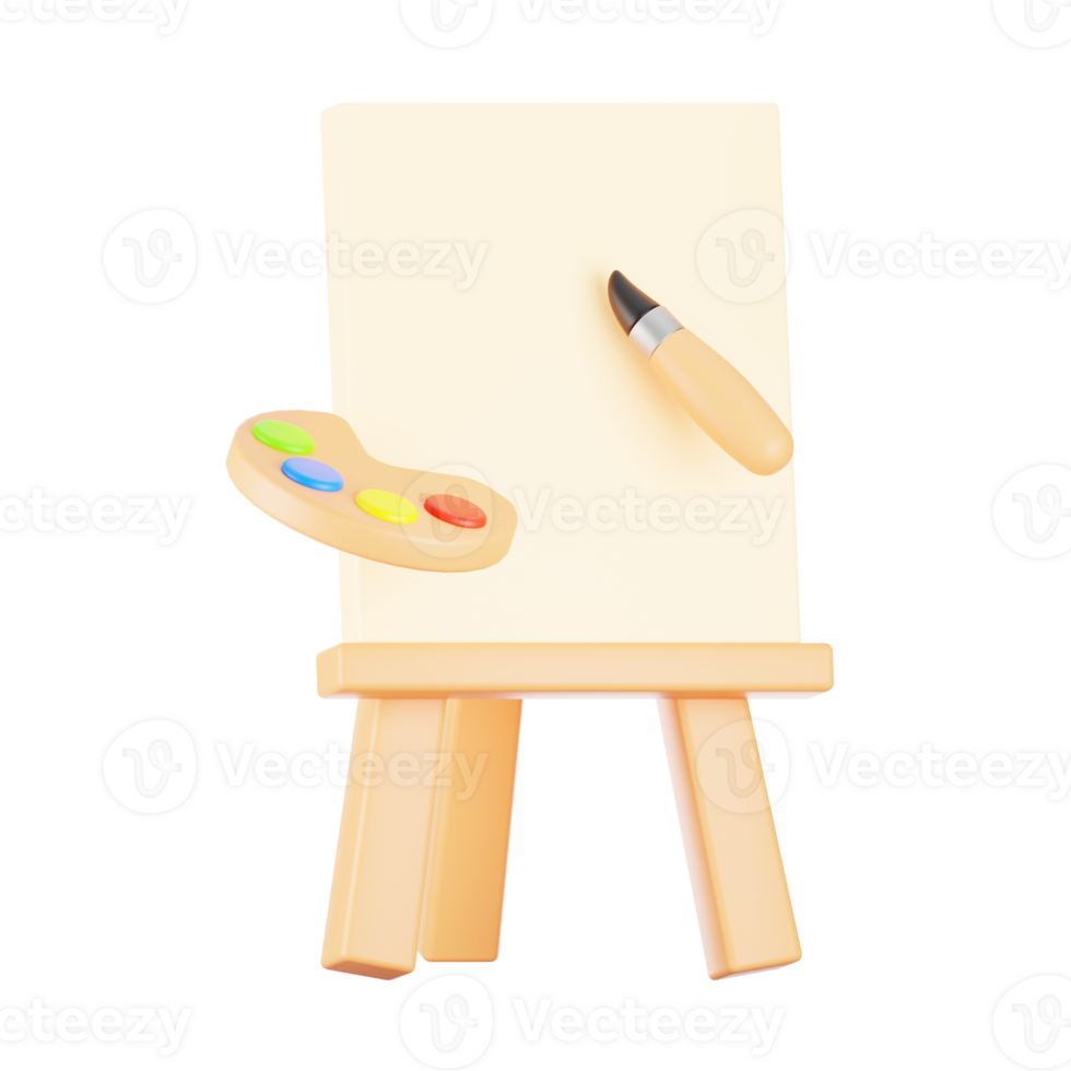 3d rendering painting icon. 3d hobbies icon concept png