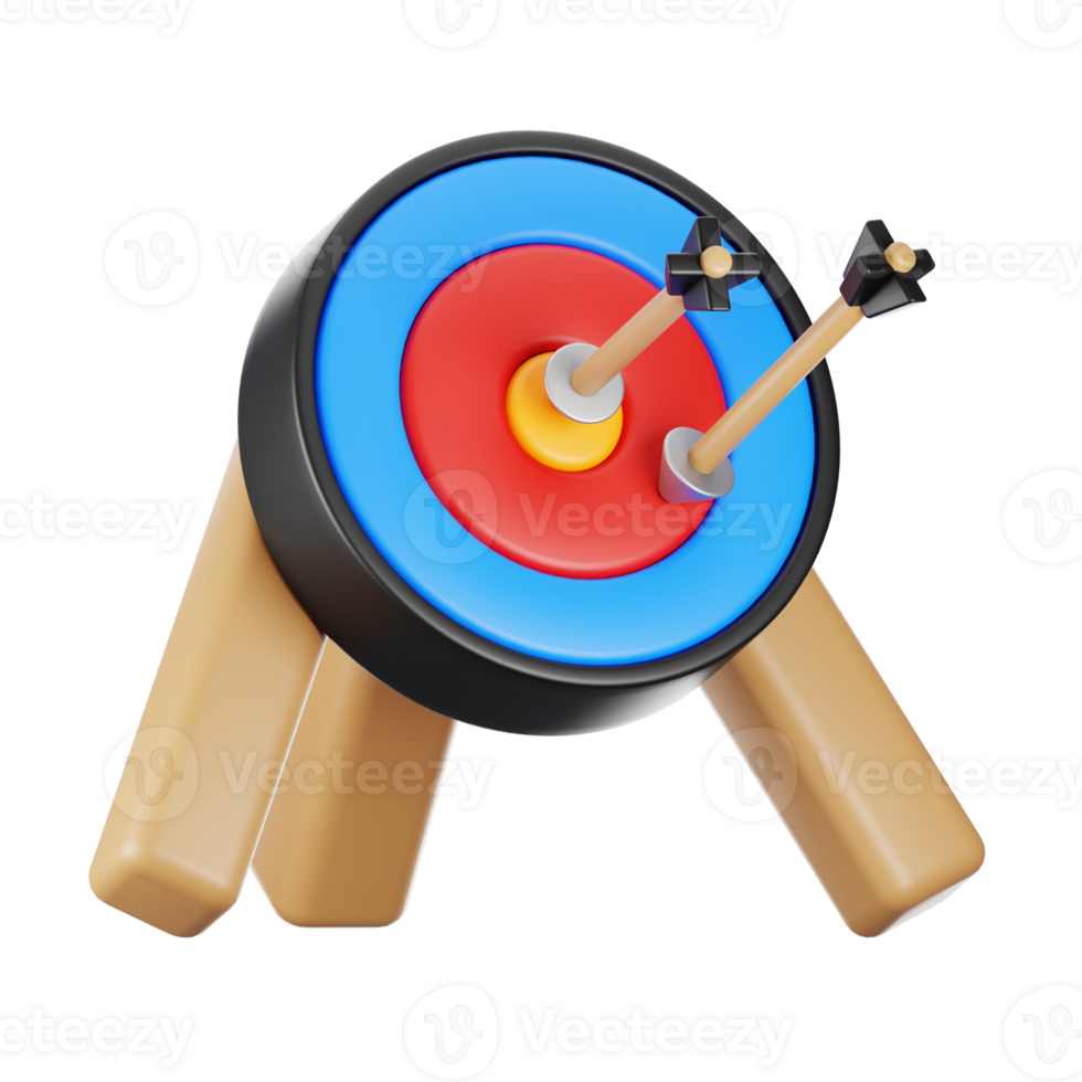 3d rendering archery icon. 3d hobbies icon concept png
