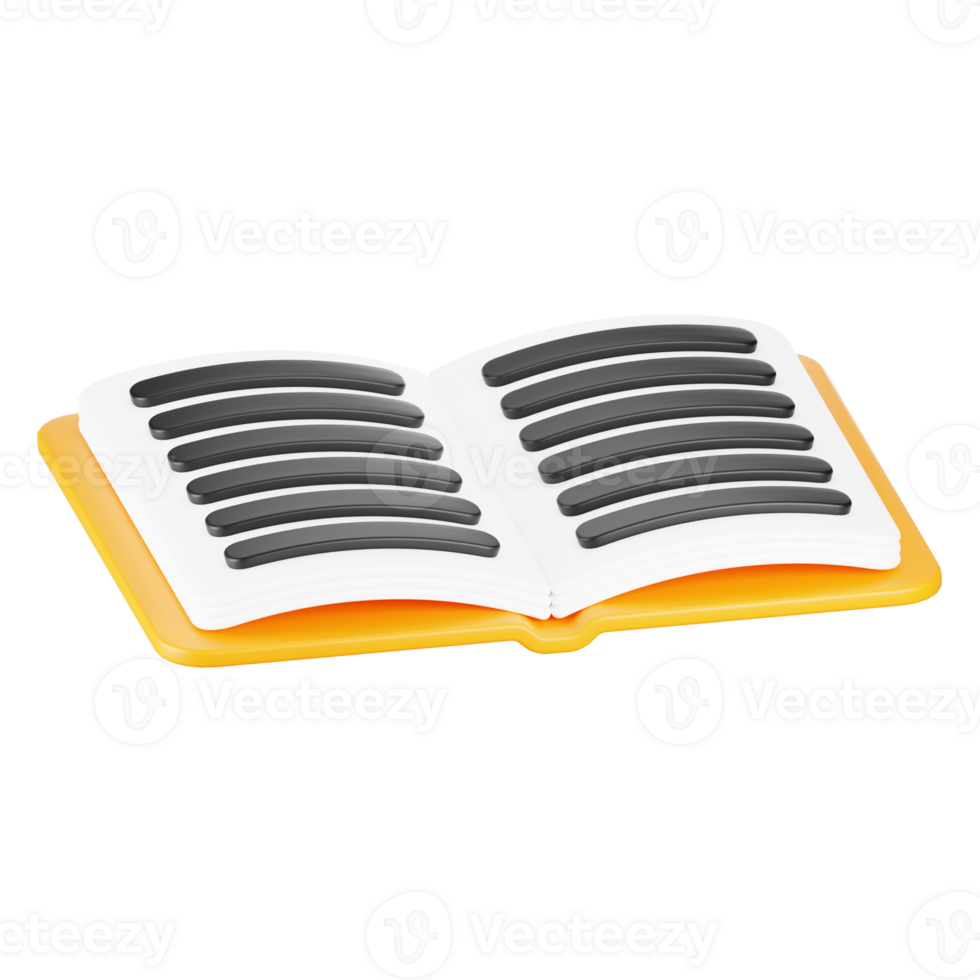 3d rendering reading book icon. 3d hobbies icon concept png