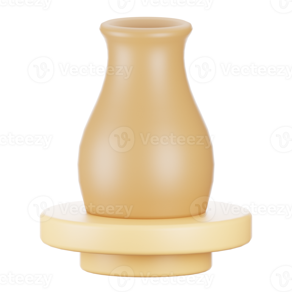3d rendering pottery icon. 3d hobbies icon concept png
