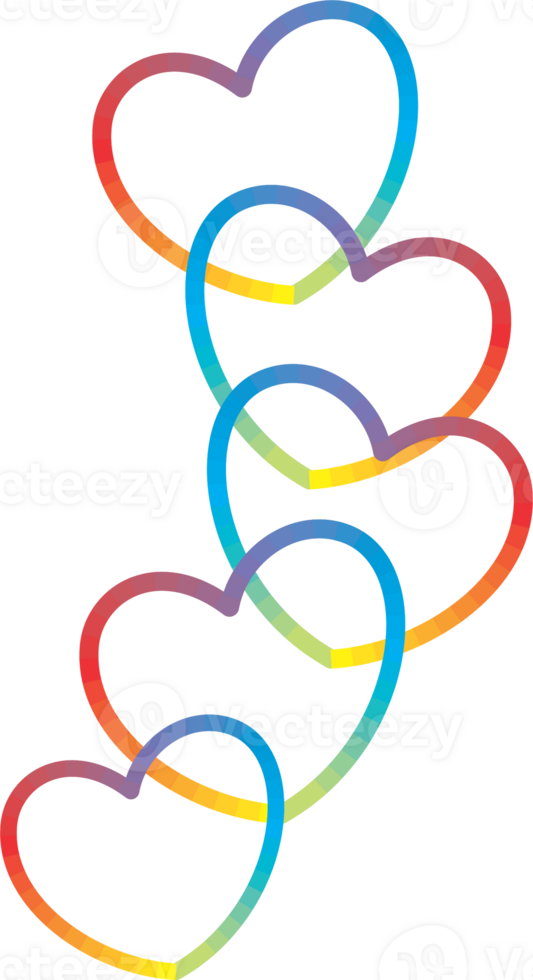 Pride month day heart rainbow icon png