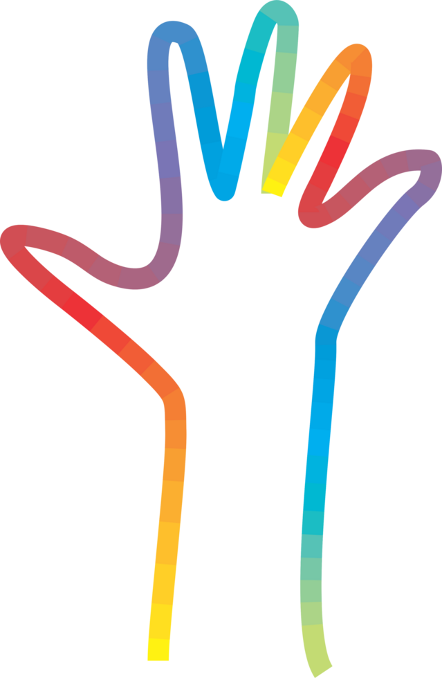 Rainbow hand Pride month icon png