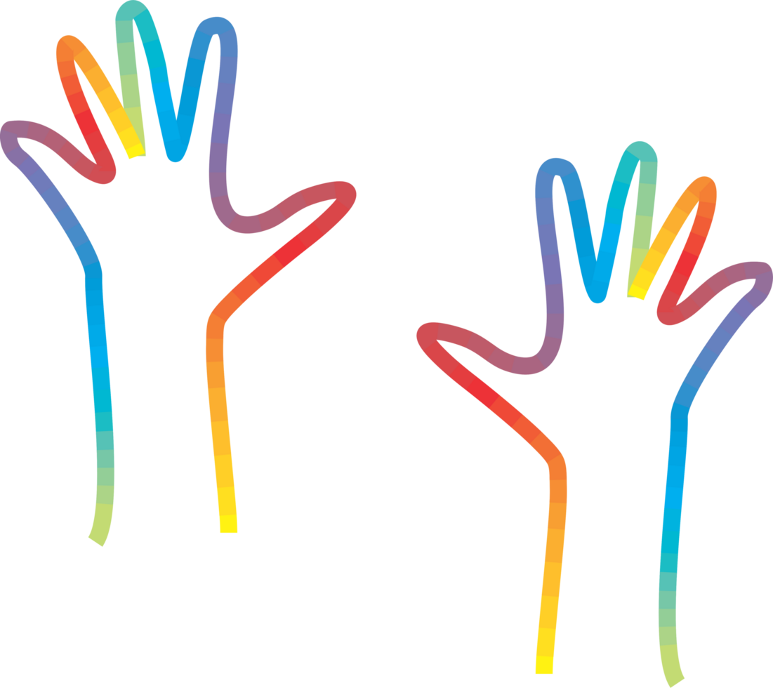Rainbow hand Pride month icon png