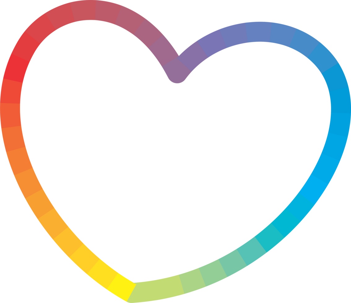 Pride month day heart shape icon png