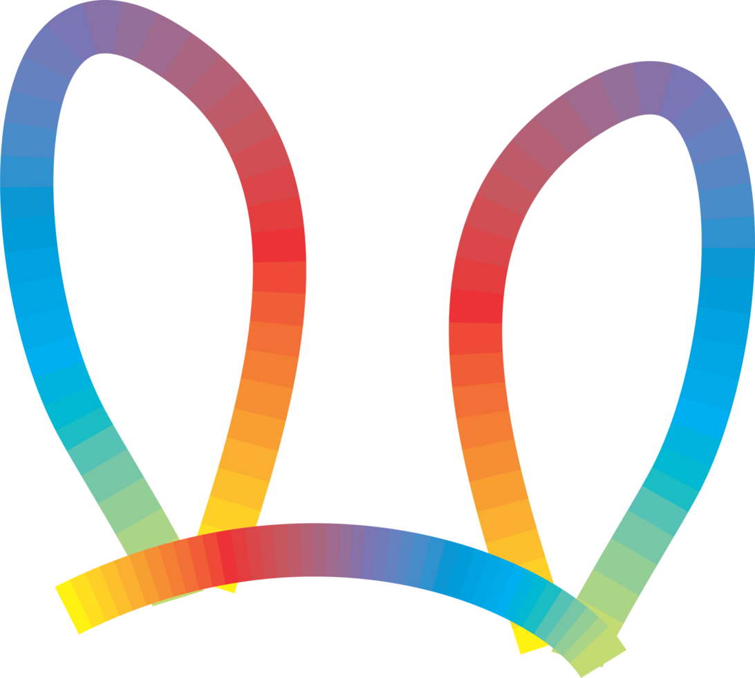 Rainbow ear rabbit png