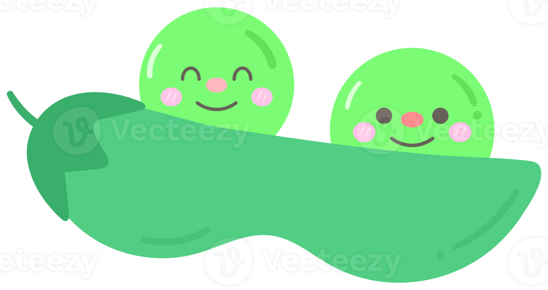 Kid hand drawn cute healthy food vegetables green peas png