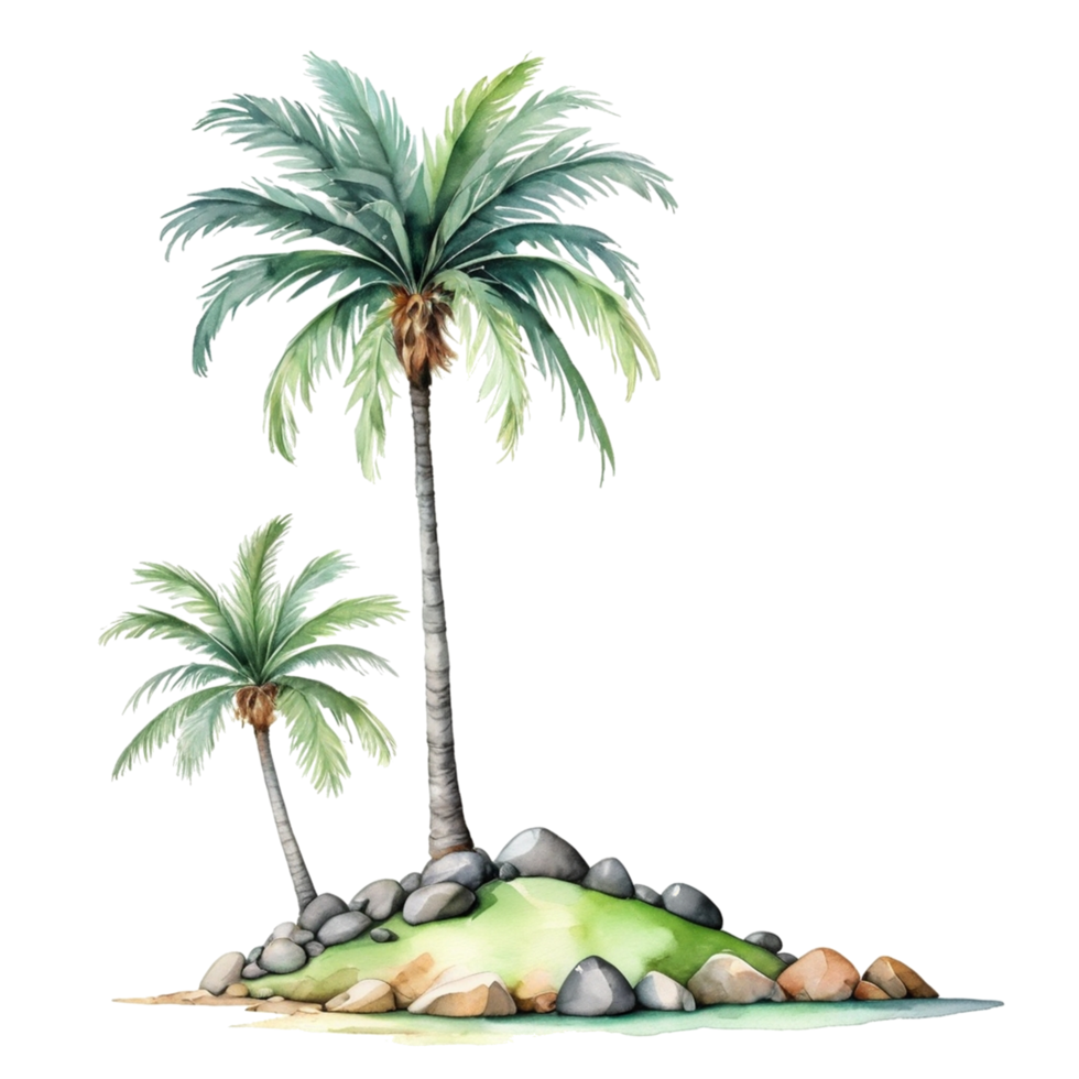 watercolor tropical island png