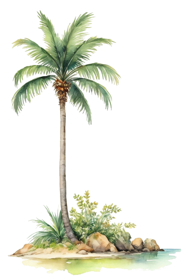 watercolor tropical island png