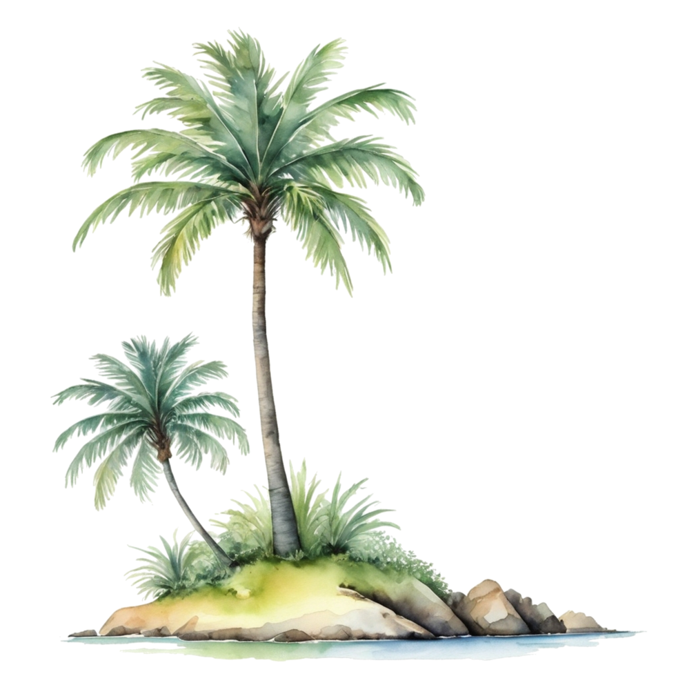 watercolor tropical island png