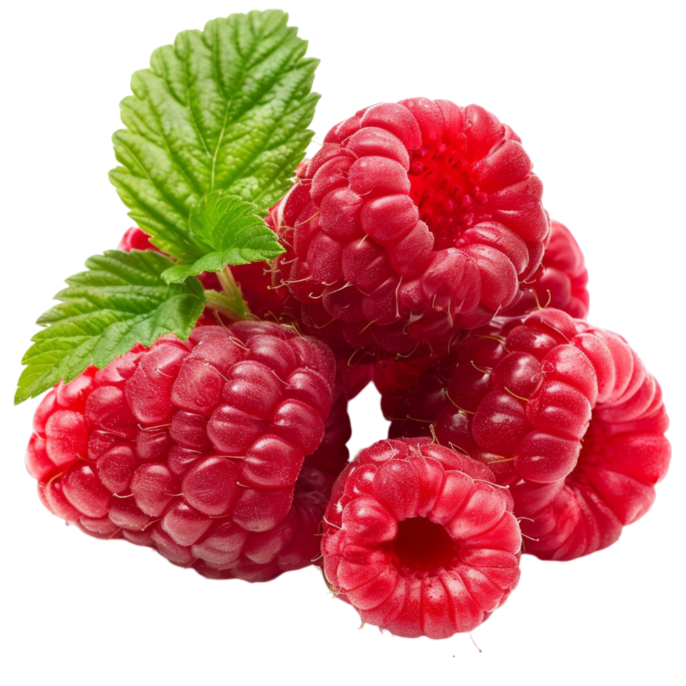 Raspberries are in a triangle and are in a triangle shape at transparent background png
