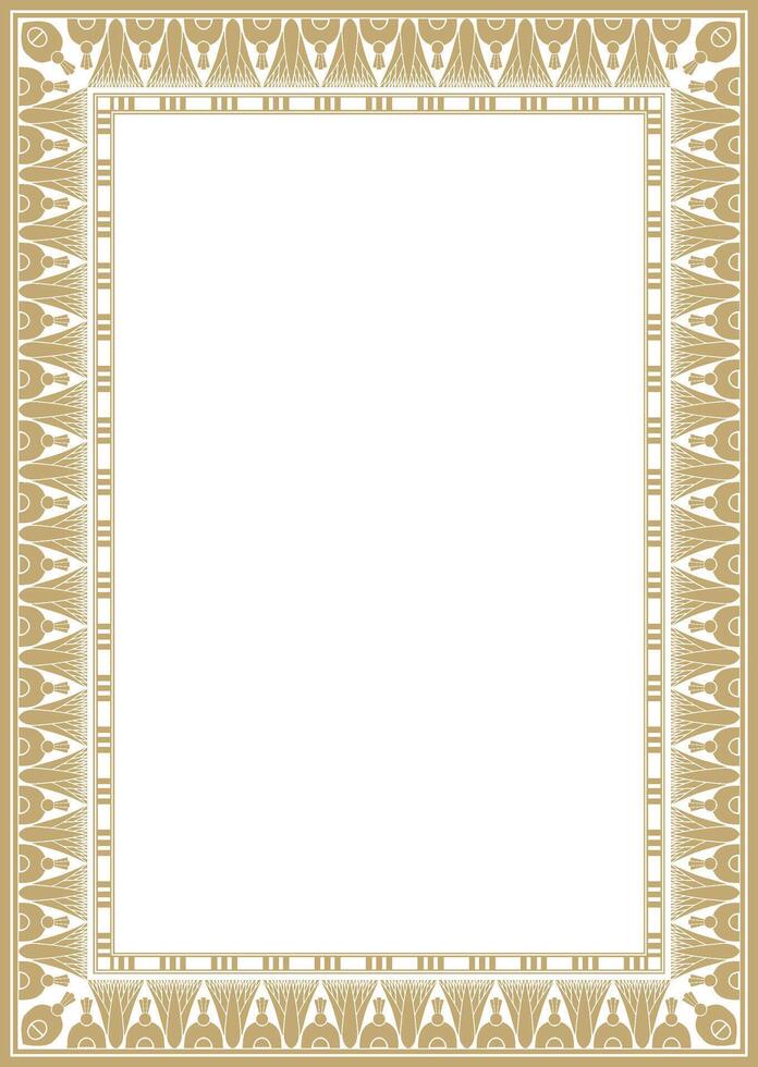 golden square Egyptian ornament. Endless Rectangle, Ring of Ancient Egypt. Geometric African frame. vector