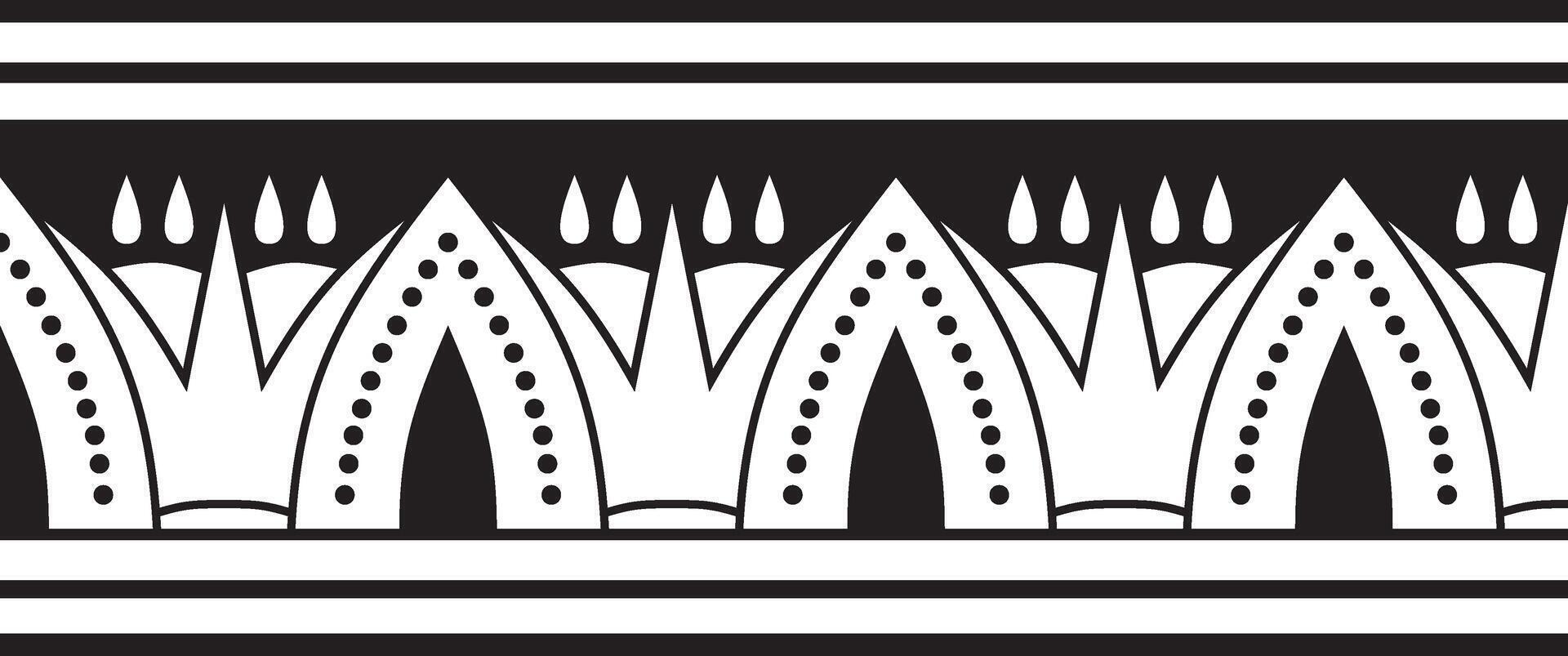 seamless black monochrome Egyptian ornament. Endless border, ancient Egypt frame. vector