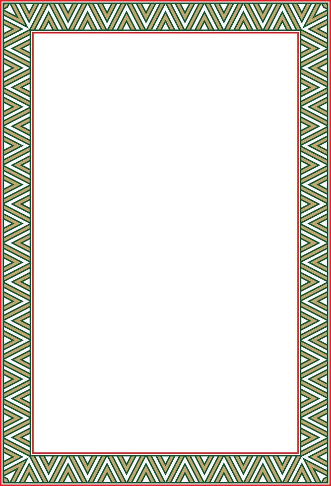 colored square Yakut ornament. Infinite rectangle, border, frame of the northern peoples of the Far East. vector