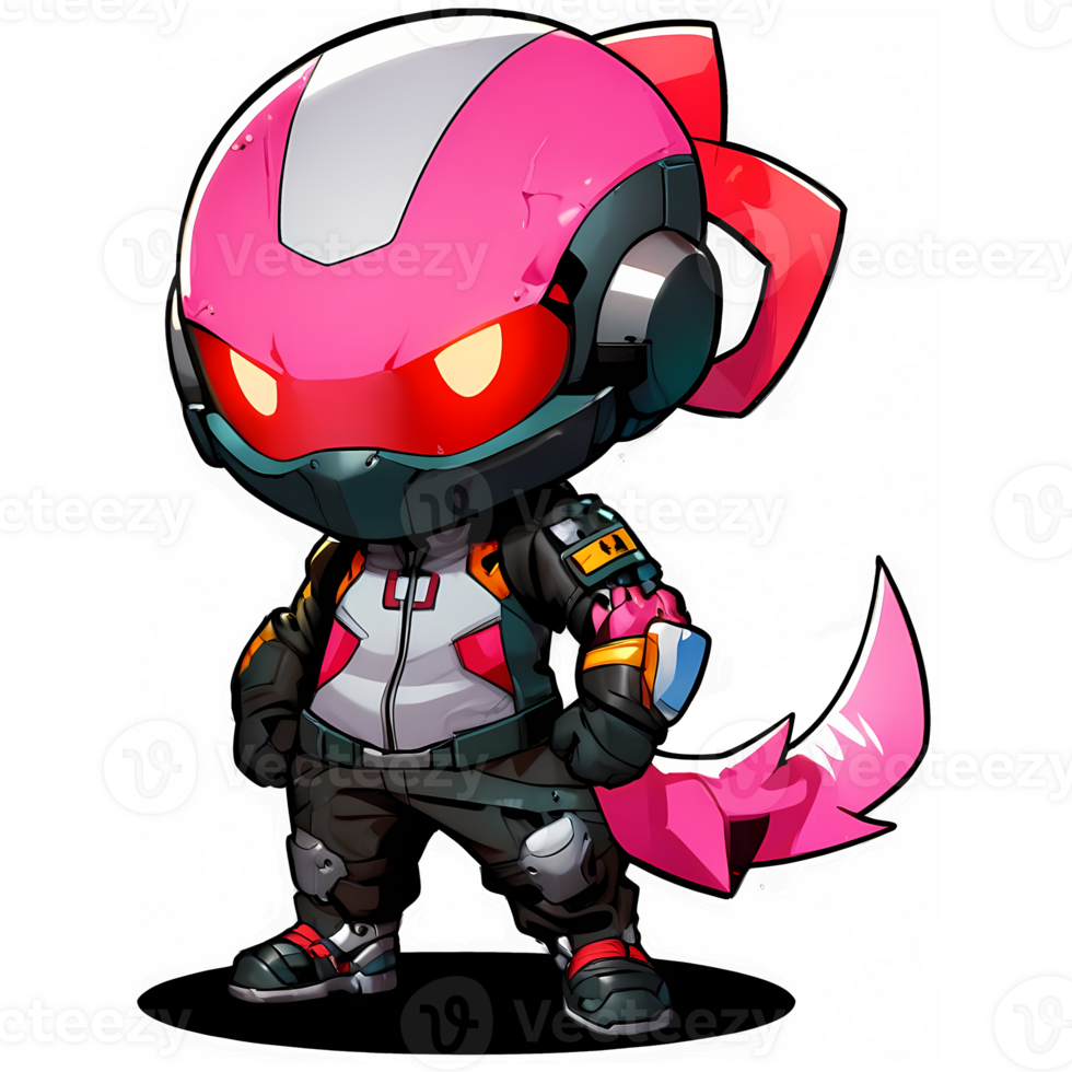 mecha ferret, sticker design, t-shirt screen printing, key chain, transparent png