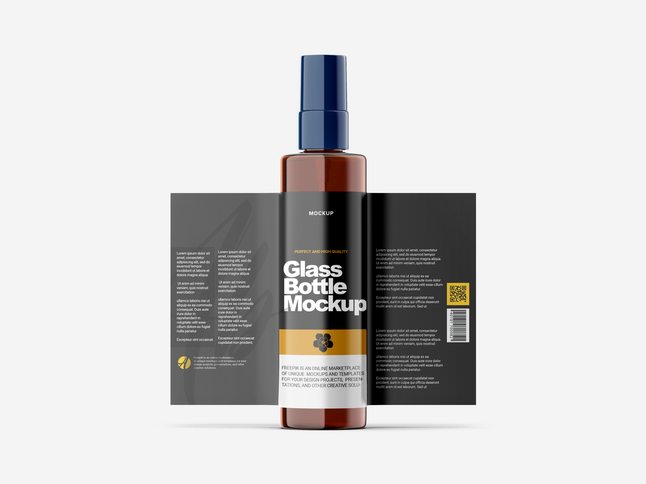 Glass Bottle Mockup Template psd