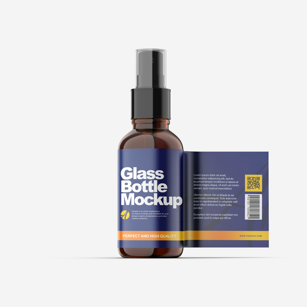 Glass Bottle Mockup Template psd