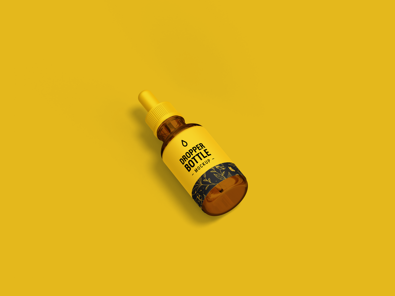 Glass brown bottle with essential oils and dropper - 3D Render Mockup Illustration for branding psd