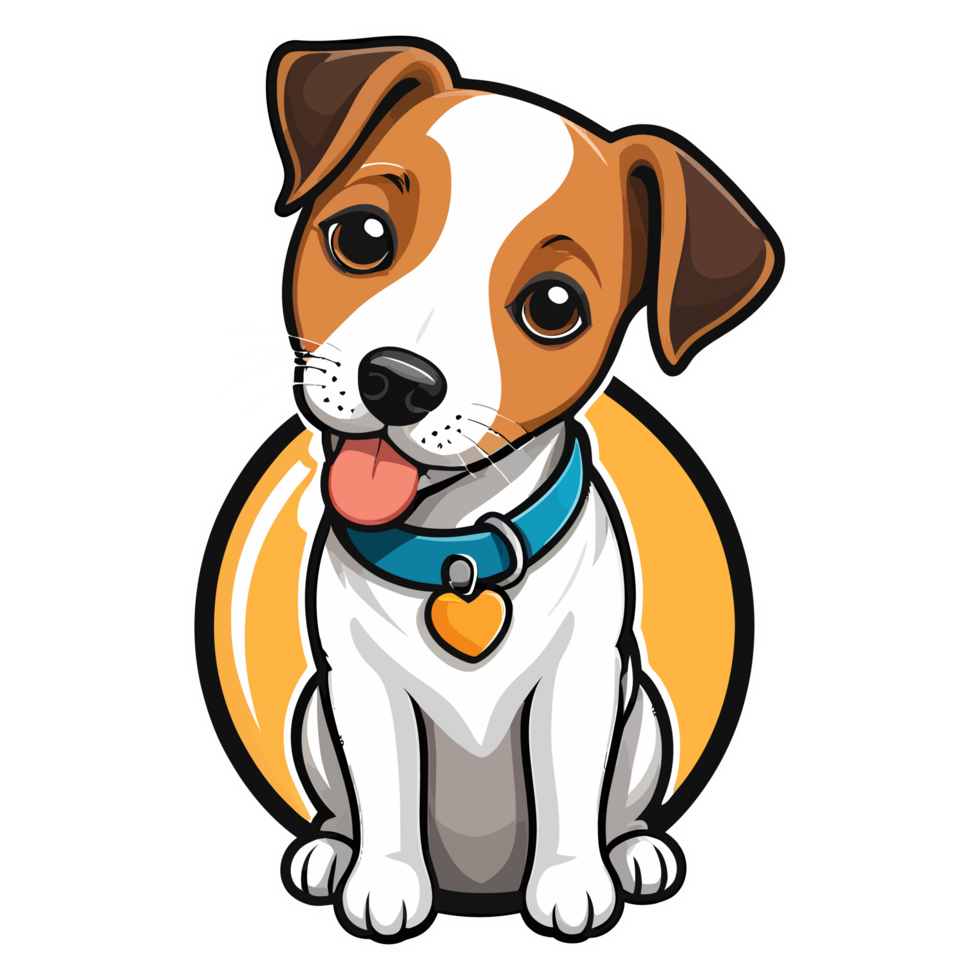 Cute dog logo artwork. Dog illustration graphic design. png