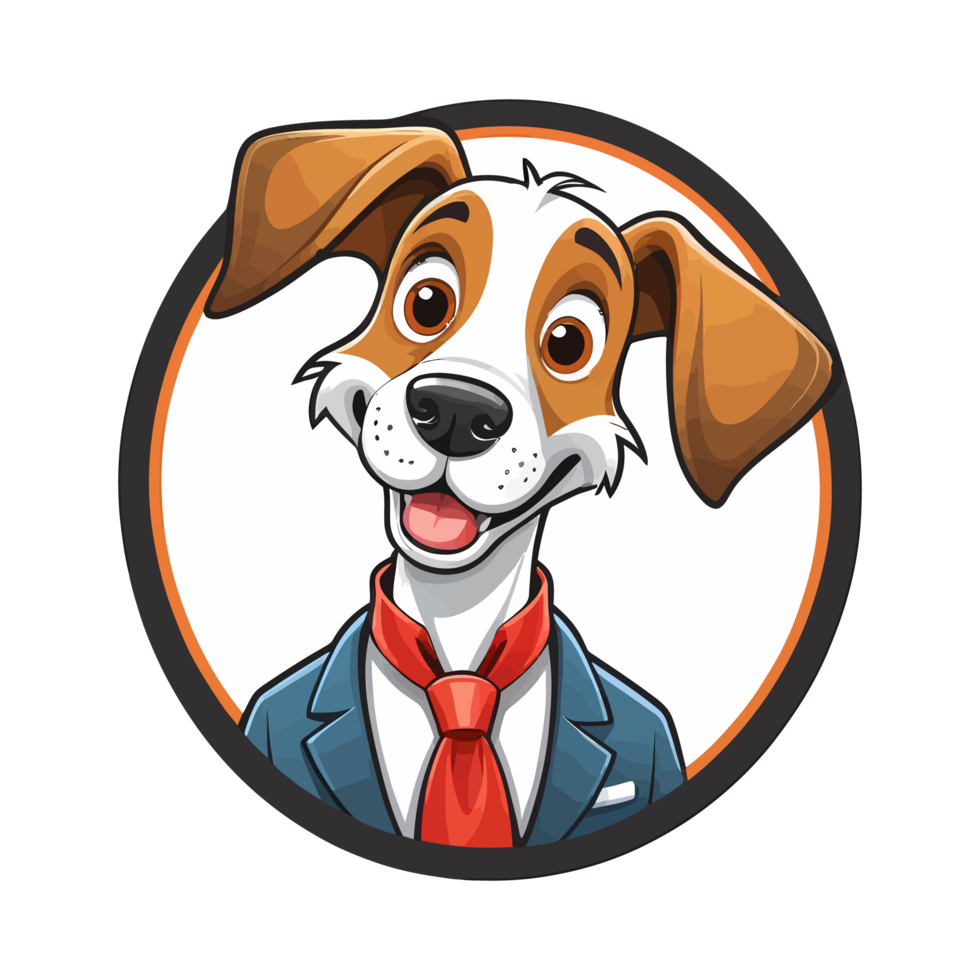 Cute dog logo artwork. Dog illustration graphic design. png