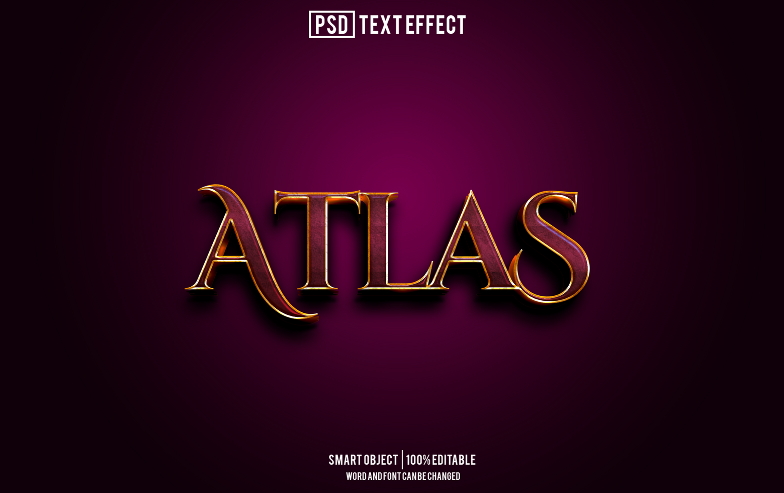 altas text effect, font editable, typography, 3d text psd