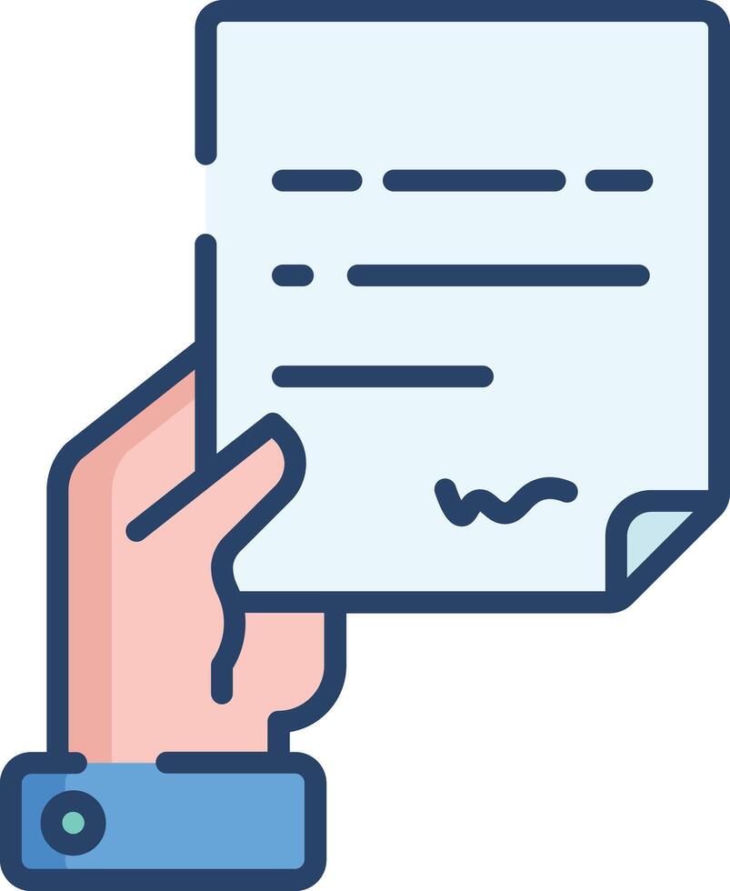 Corporate Contract linear color illustration vector