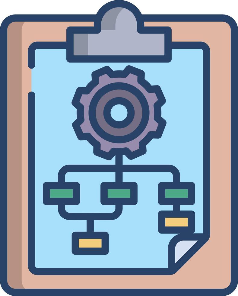 Plan flow linear color illustration vector