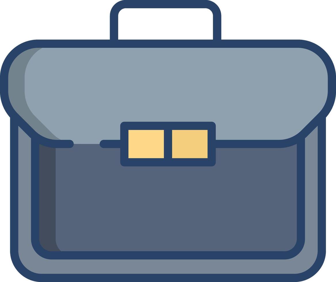Briefcase linear color illustration vector