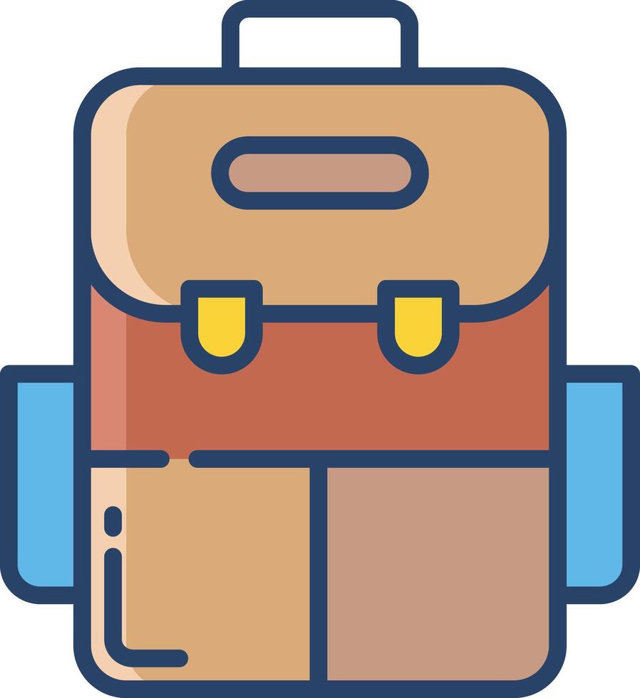 back pack linear color illustration vector