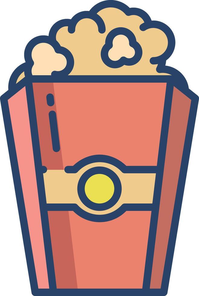 Popcorn linear color illustration vector