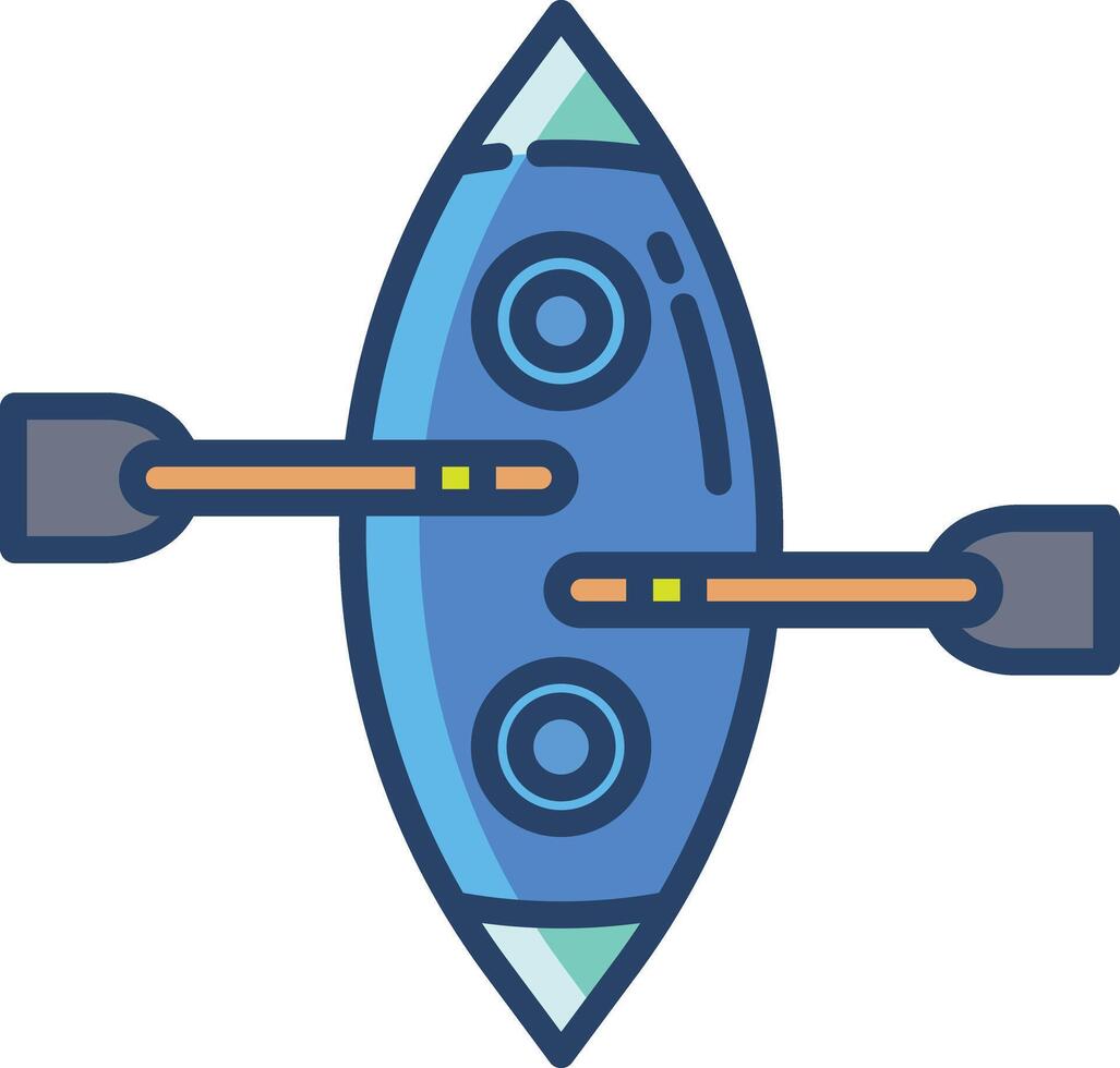 Rowing linear color illustration vector