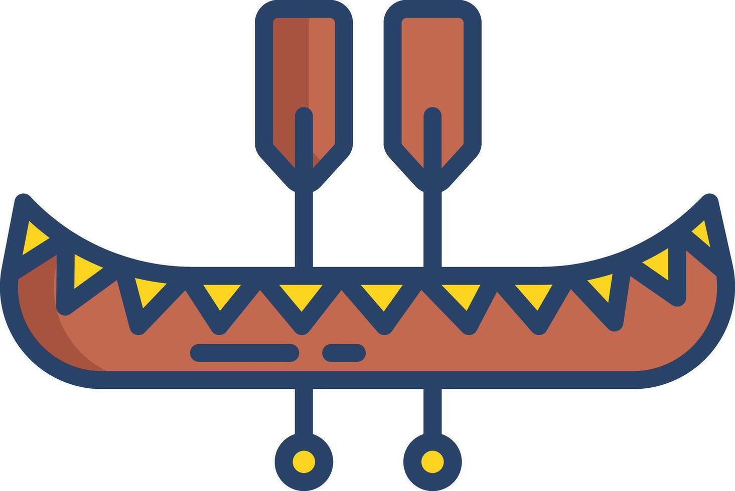 Canoe linear color illustration vector