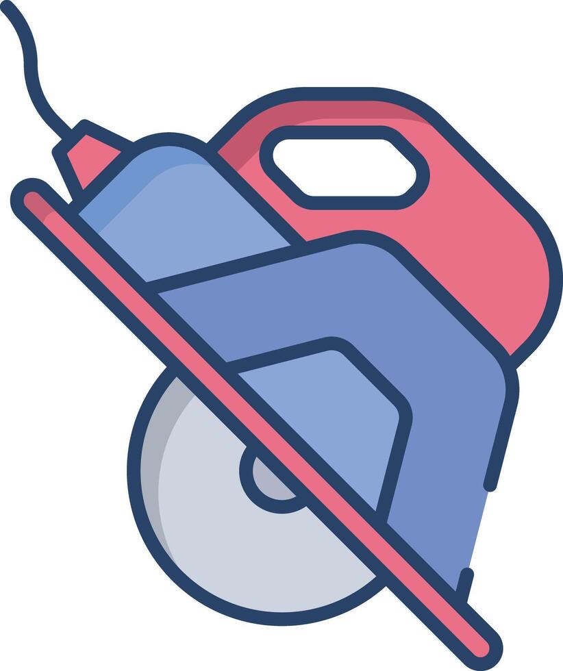 Machine saw linear color illustration vector