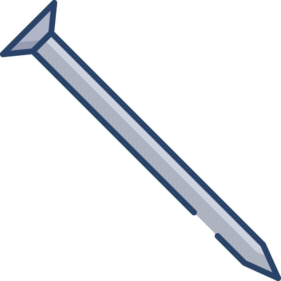 Nail linear color illustration vector