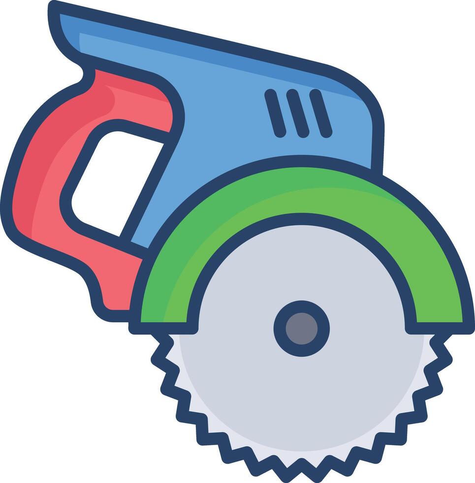 Electric Saw linear color illustration vector