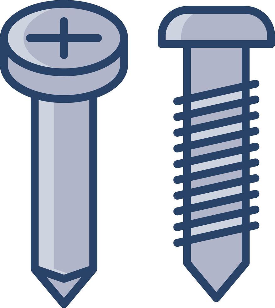 Screws linear color illustration vector