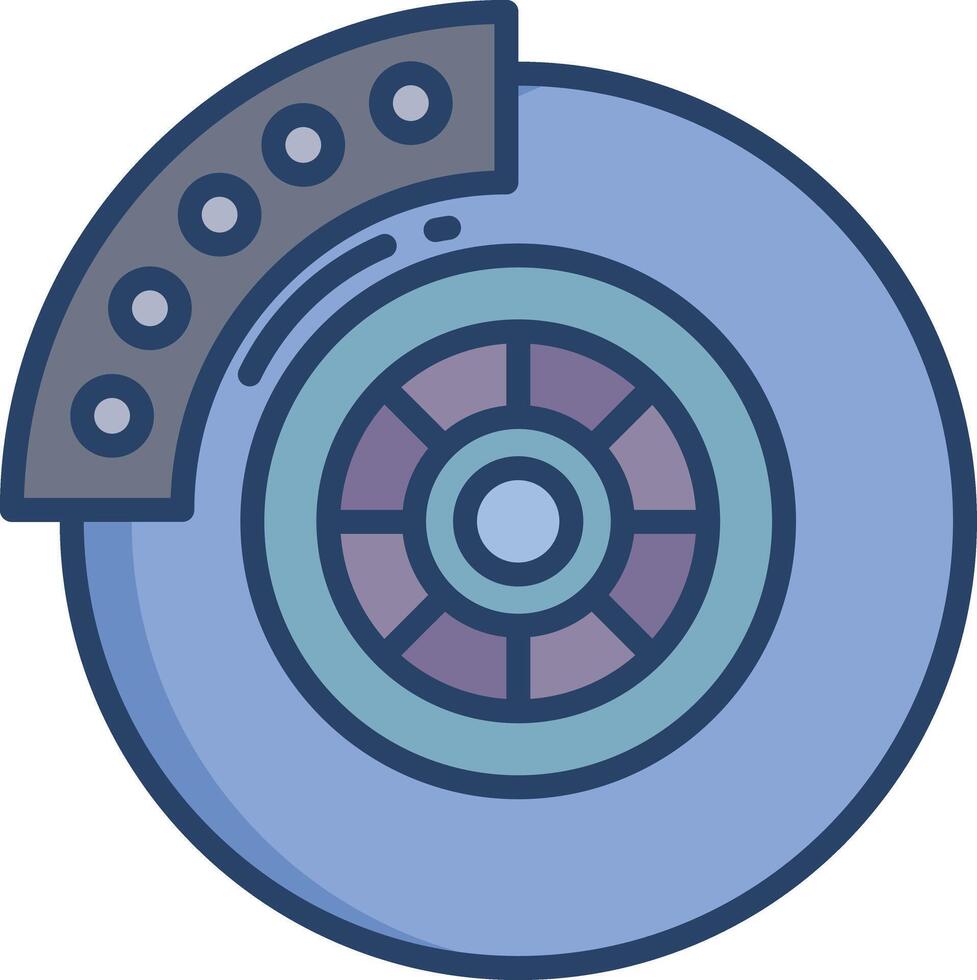 Disk brake linear color illustration vector
