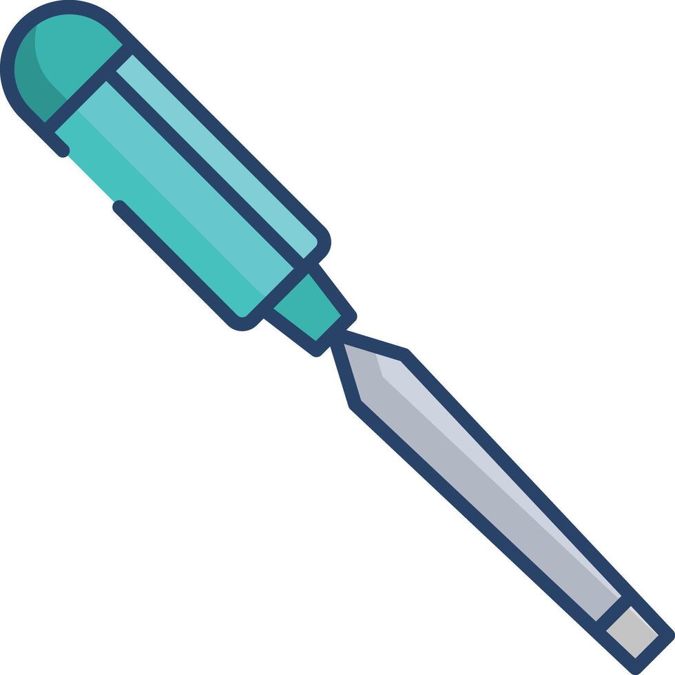 Chisels linear color illustration vector