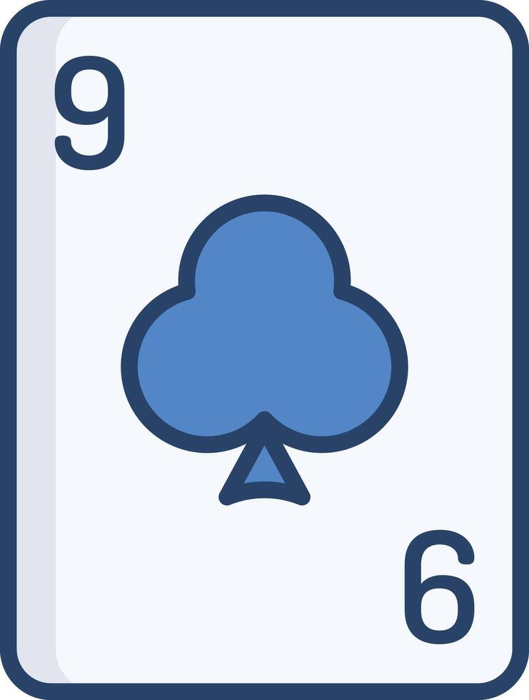 Clubs Card linear color illustration vector
