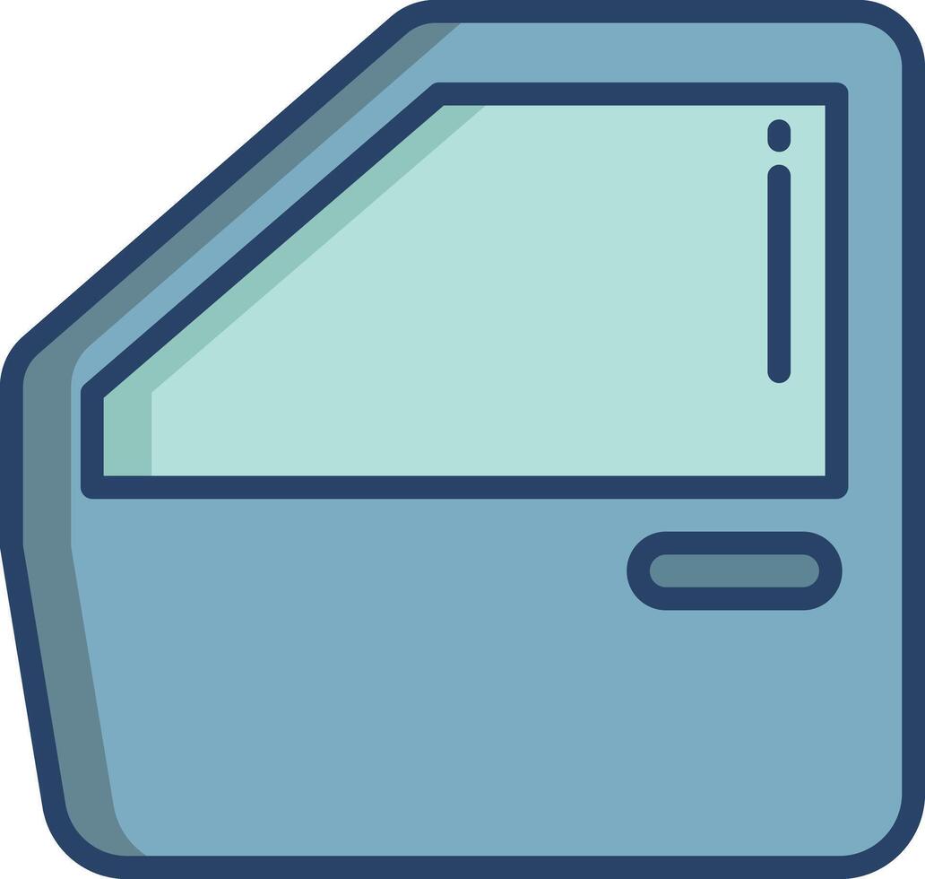 car Door linear color illustration vector