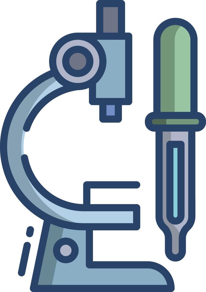 Microscope linear color illustration vector