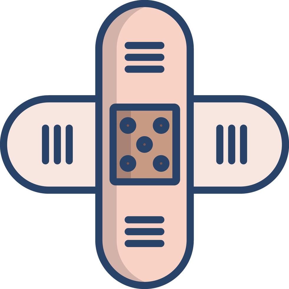 Bandage linear color illustration vector