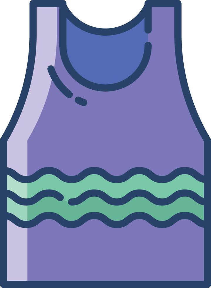 Sleeveless top linear color illustration vector