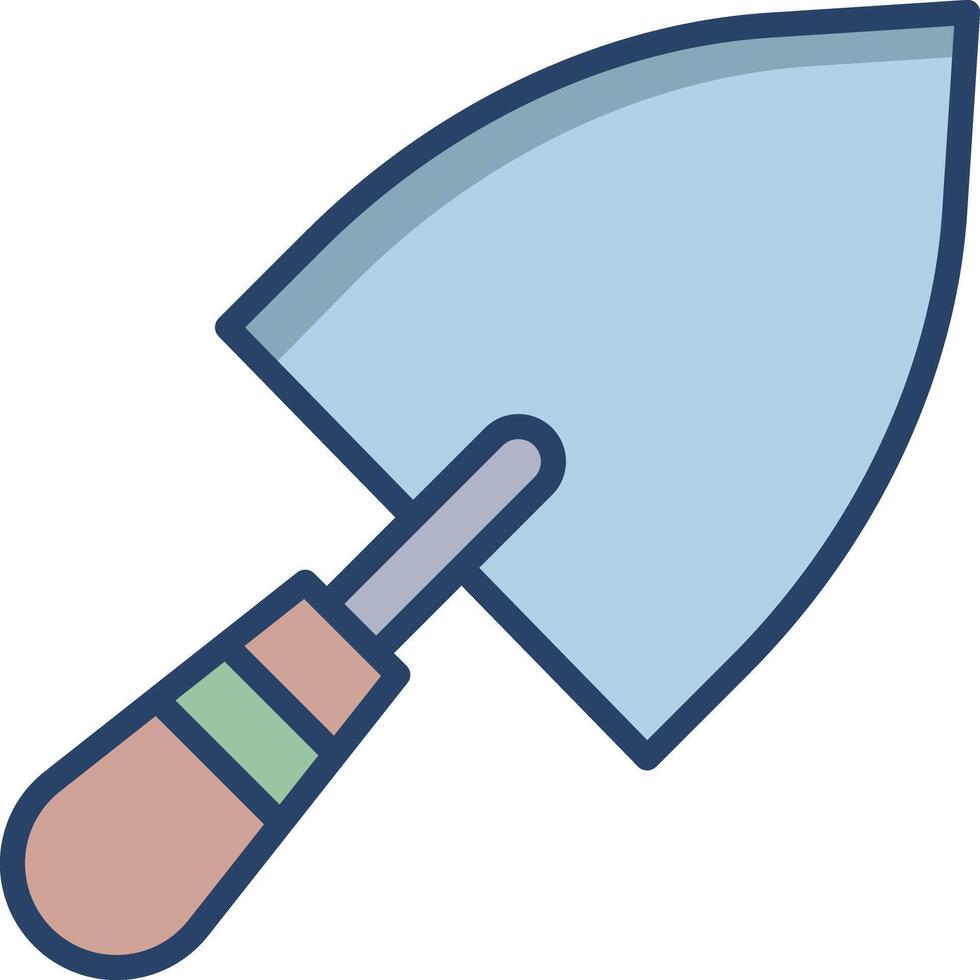 Trowel linear color illustration vector