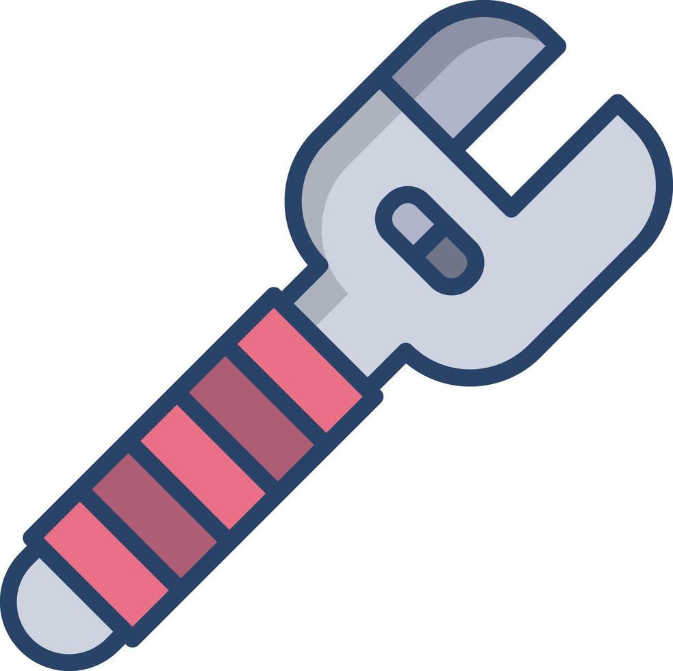 Monkey Spanner linear color illustration vector