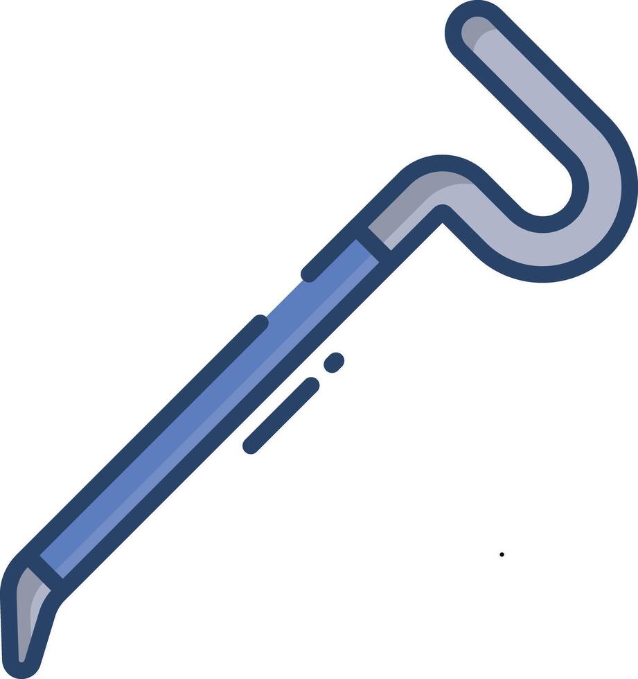 Crowbar linear color illustration vector