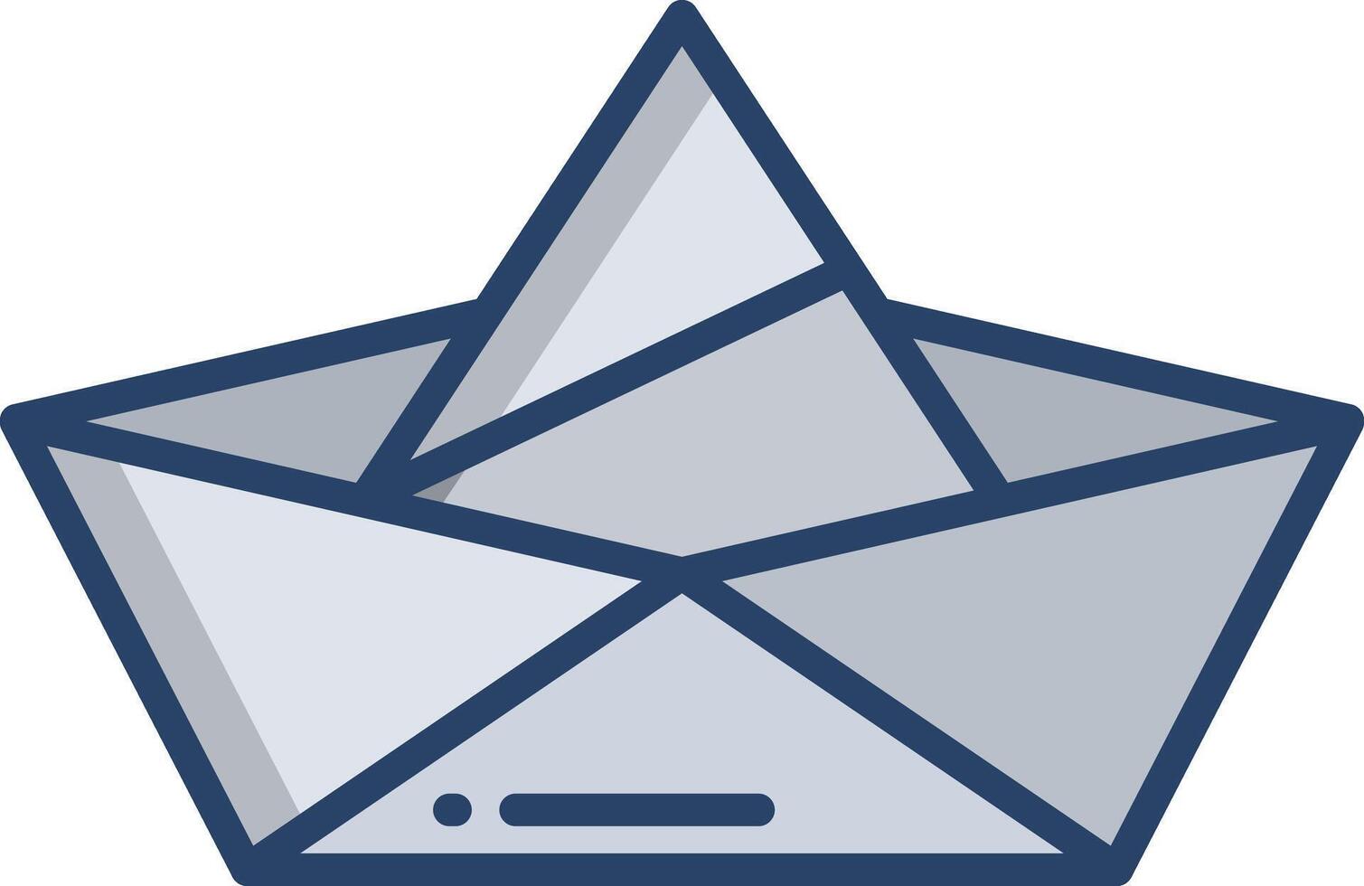 Paper Boat linear color illustration vector